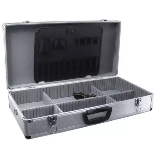 DEDRA Alumínium bőrönd 640x325x150, ezüstszínű
