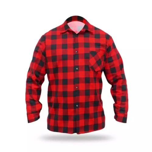 DEDRA Flanel ing piros, méret XL, 100% pamut