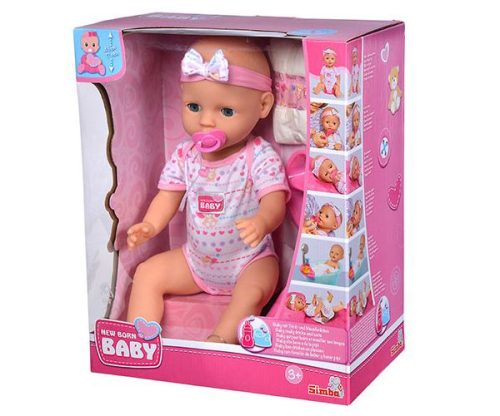 New Born Baby Pisilős baba kiegészítőkkel 43cm - Simba Toys