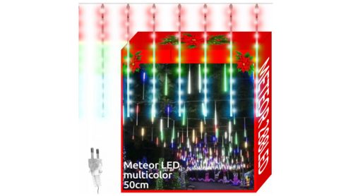 Karácsonyi 288 LED-es Meteor jégcsap fényfüzér, színes, 8 x 50 cm