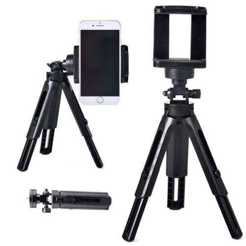 Állítható telefon, fényképezőgép tripod állvány, teleszkópos lábakkal, 10-15 cm