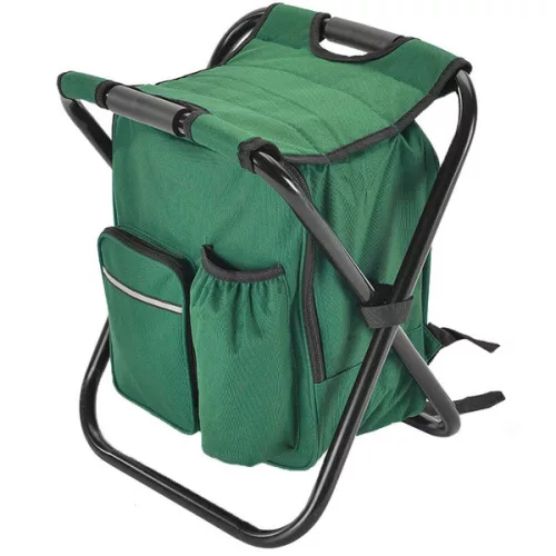 Horgászszék hátizsákkal, összecsukható táska 3in1 - zöld
