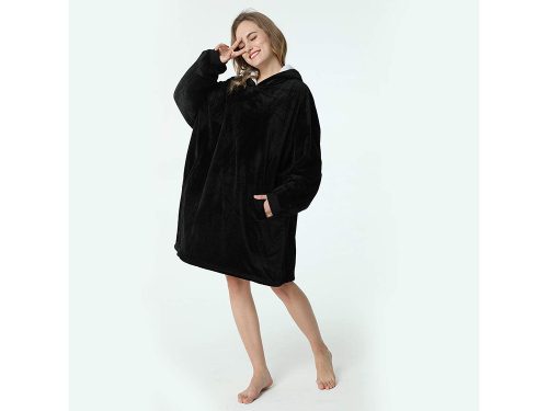Nagy méretű pulóver/takaró - fekete
