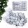 Karácsonyfa dísz készlet - ezüst - 100db