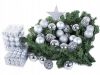 Karácsonyfa dísz készlet - ezüst - 100db