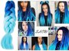 Szintetikus ombre hajfonat - kék
