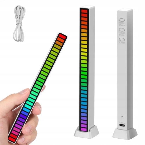 Újratölthető RGB LED VU méter - fehér