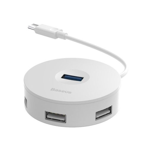 Baseus 4 az 1-ben USB-C hub USB 3.0 + 3x USB 2.0, 15 cm (fehér)