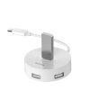 Baseus 4 az 1-ben USB-C hub USB 3.0 + 3x USB 2.0, 15 cm (fehér)