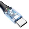 USB-USB-C kábel LED-es Baseus C-alakú QC-vel 3,0 1 m (fekete)