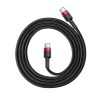 USB-C ? USB-C PD Baseus Cafule PD 2.0 QC 3.0 kábel 60 W 1 m (fekete-piros)
