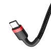 USB-C ? USB-C PD Baseus Cafule PD 2.0 QC 3.0 kábel 60 W 1 m (fekete-piros)