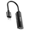 Baseus L52 Lightning audioadapter 3,5 mm-es mini jack csatlakozóhoz és 2x Lightninghez (fekete)