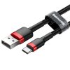 USB-USB-C kábel Baseus Cafule 2A 3m (piros-fekete)