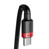 Baseus Cafule USB-C ? USB-C kábel, QC 3.0, PD 2.0, 100 W, 5A, 2 m (piros-fekete)
