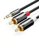 UGREEN AV116 kábel 3,5 mm-es Jack 2RCA-hoz (Cinch) UGREEN 1,5 m (fekete)