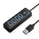 Orico Hub Adapter USB to 4x USB 3.0, 5 Gbps, 0.15m (Black)