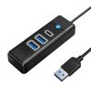 Orico Hub Adapter USB to 2x USB 3.0 + USB-C, 5 Gbps, 0.15m (Black)