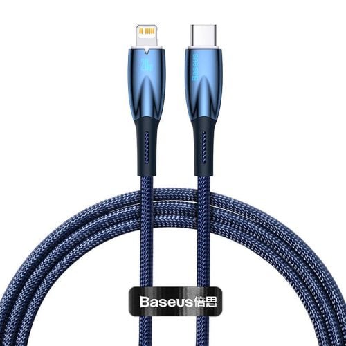 Baseus Glimmer USB-C - Lightning töltőkábel, 20W, 1m (kék)