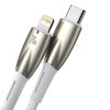 Baseus Glimmer USB-C - Lightning töltőkábel, 20W, 1m (fehér)