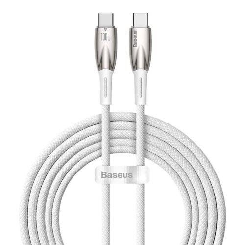 Baseus Glimmer USB-C - USB-C töltőkábel, 100W, 2m (fehér)