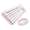 Wireless keyboard + mouse set MOFII Sweet 2.4G (White-Pink)