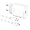 Wall Charger with + USB-C Cable XO L91EU 25W (white)