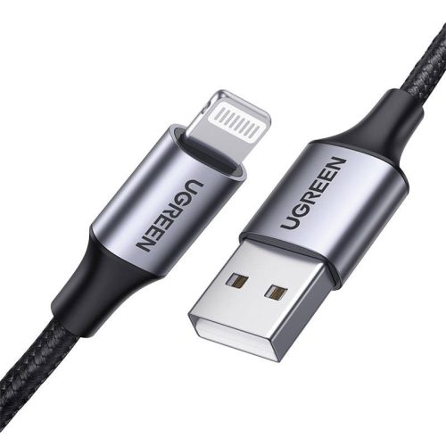 Cable Lightning to USB UGREEN 2.4A US199, 2m (Black)