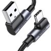 USB-C to USB-A 2.0 Angled Cable UGREEN US176, 3A, 3m (Black)