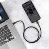 USB-C kábel Lightning Baseushoz, nagy sűrűségű fonott, 20 W, 5 A, PD, 1 m (fekete)