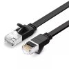 UGREEN NW101 Lapos hálózati kábel fém csatlakozókkal, Ethernet RJ45, Cat.6, UTP, 10m (fekete)