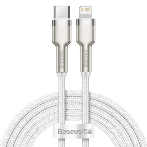 USB-C kábel a Lightning Baseus Cafule-hez, PD, 20 W, 2 m (fehér)