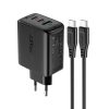 Wall Charger Acefast A13 PD 65W, 2x USB-C + USB (black)