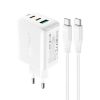 Wall Charger Acefast A13 PD 65W, 2x USB-C + USB (white)