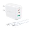 Wall Charger Acefast A13 PD 65W, 2x USB-C + USB (white)