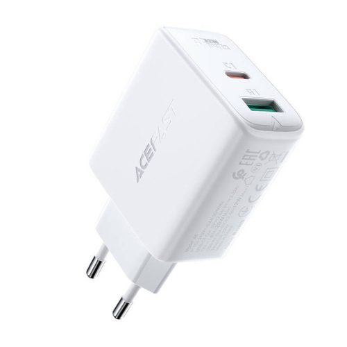 Wall Charger Acefast A5 PD32W, USB + USB-C (white)