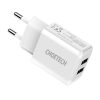 Power charger Choetech C0030, 2A, 2x USB (white)