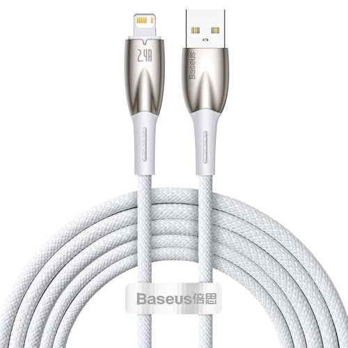 Baseus Glimmer USB-C - Lightning töltőkábel, 2.4A, 2m (fehér)