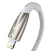 Baseus Glimmer USB-C - Lightning töltőkábel, 2.4A, 2m (fehér)