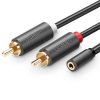 UGREEN AV102 kábel 2x RCA (Cinch) jack 3,5 mm 1m (fekete)