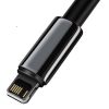 USB-kábel a Lightning Baseus Tungsten Gold-hoz, 2,4A, 1 m (fekete)