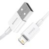 USB-kábel a Lightning Baseus Superior sorozathoz, 2,4A, 2m (fehér)