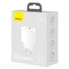 Baseus kompakt gyorstöltő, USB, USB-C, 20 W (fehér)