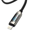 USB-C-Lightning Baseus kijelzőkábel, PD, 20 W, 2 m (fekete)