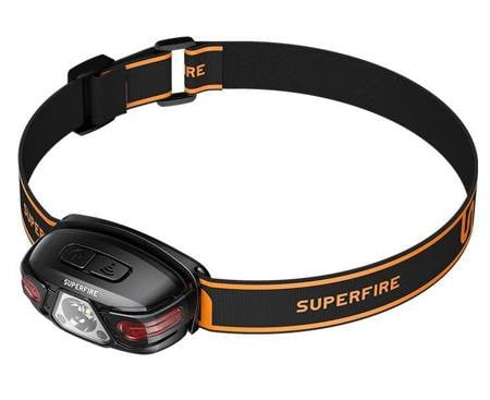 Superfire HL63 fejlámpa, 450lm, USB-C