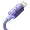 Baseus Crystal Shine USB-C kábel a Lightninghez, 20W, PD, 1.2m (lila)