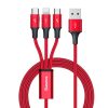 Baseus Rapid Series 3-in-1 cable USB-C For M+L+T 1.2m ( piros )