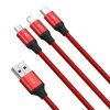 Baseus Rapid Series 3-in-1 cable USB-C For M+L+T 1.2m ( piros )