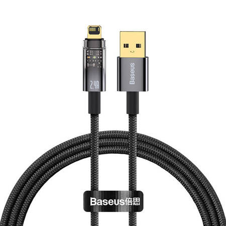 Baseus Explorer USB-Lightning kábel, 2,4A, 1m (fekete)