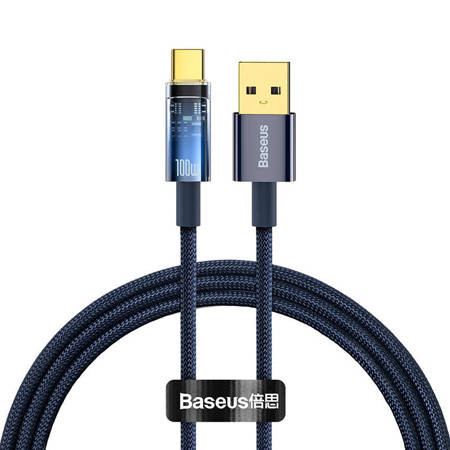 Baseus Explorer USB-USB-C kábel, 100W, 1 m (kék)